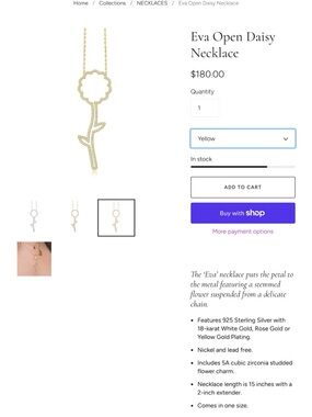 Open Daisy Necklace in Yellow Gold